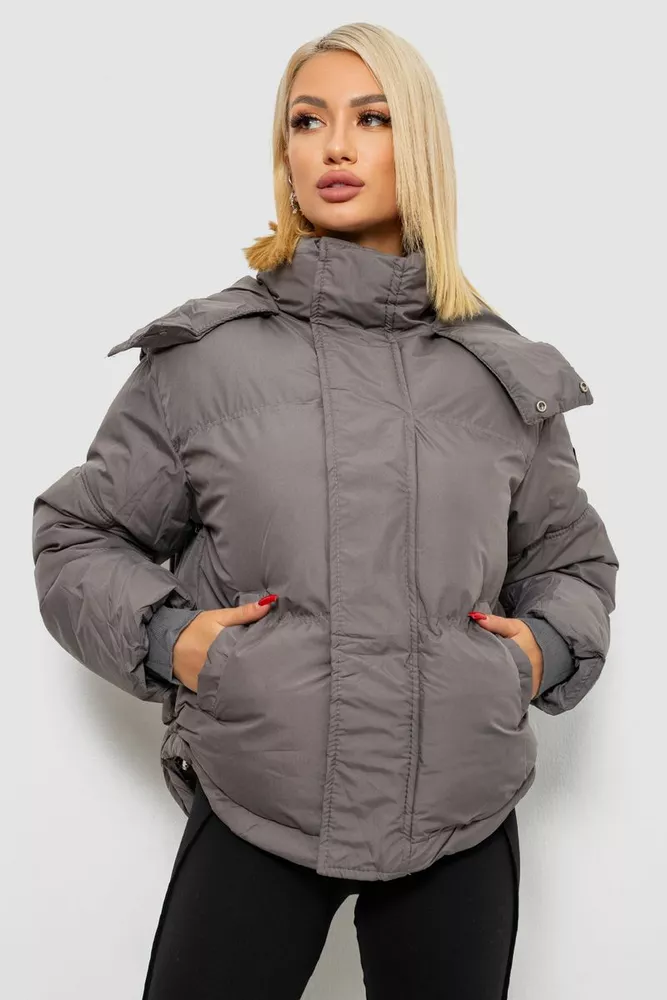 Купити Куртка жіноча зимова коротка, колір сірий, 244R983 - Фото №1