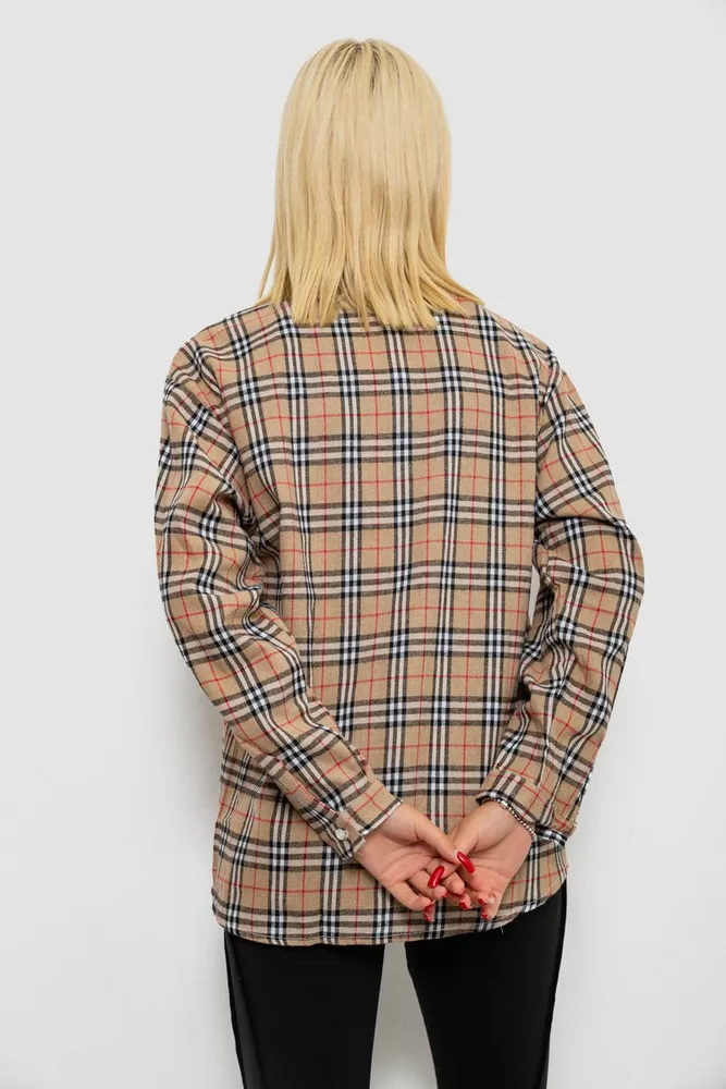 Купити Сорочка жіноча в клітинку, колір мокко, 244R1070-3 - Фото №5