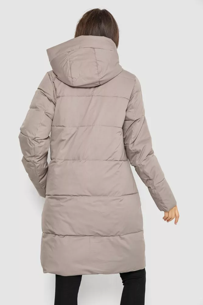 Купити Пуховик подовжений жіночий, колір мокко, 243R2309 оптом - Фото №4