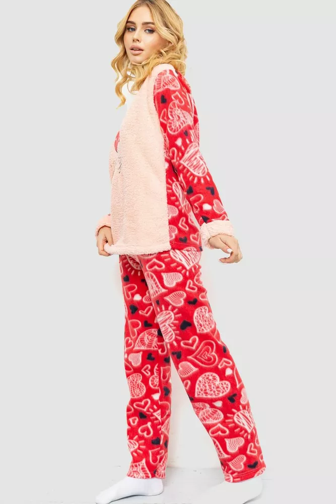 Купити Піжама жіноча махра  -уцінка, колір персиковий, 214R0135-U - Фото №5