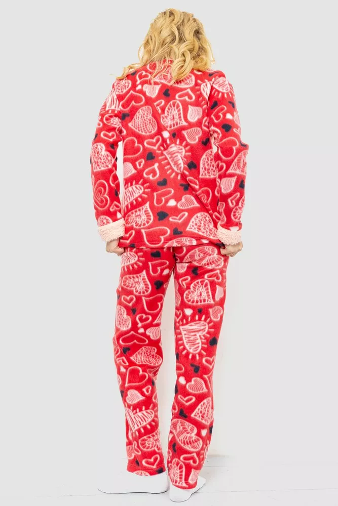 Купити Піжама жіноча махра  -уцінка, колір персиковий, 214R0135-U-1 - Фото №6