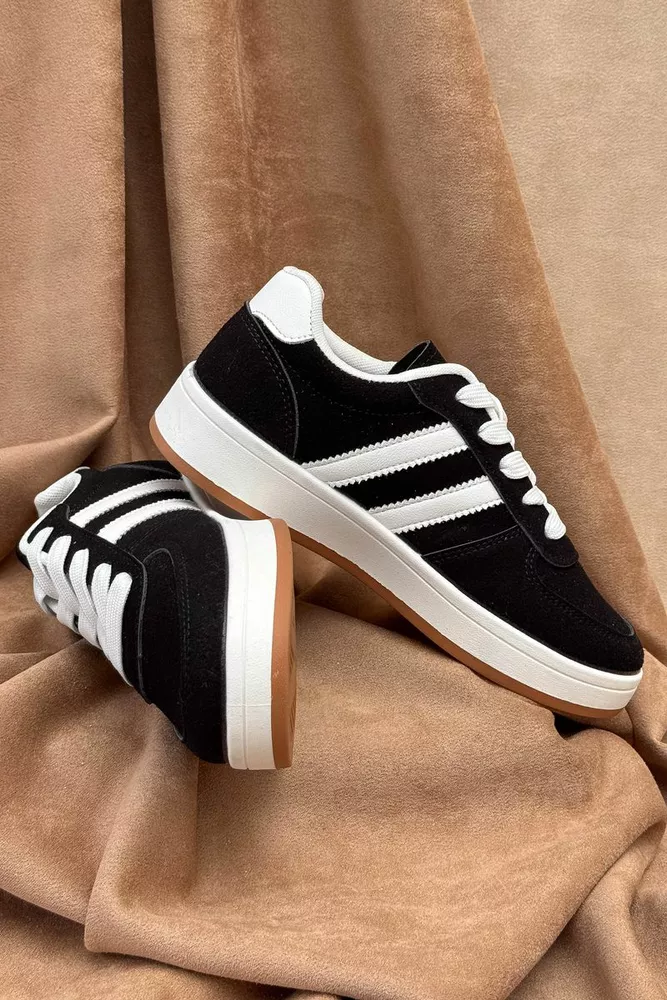 Купити Кросівки жіночі, колір чорно-білий, 248RJH600 оптом - Фото №1