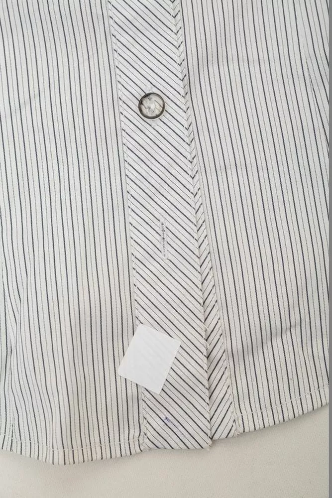 Купить Рубашка классическая в полоску  -уценка, цвет бело-серый, 230R643-2-U-2 - Фото №6