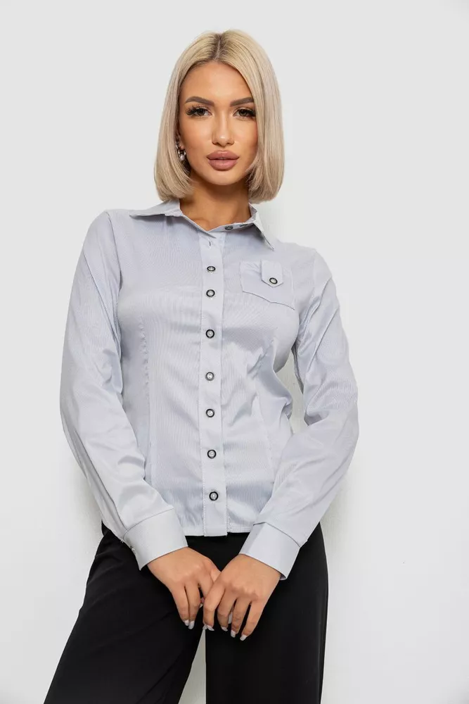 Купить Рубашка классическая в полоску  -уценка, цвет светло-серый, 230R644-U-103 - Фото №1