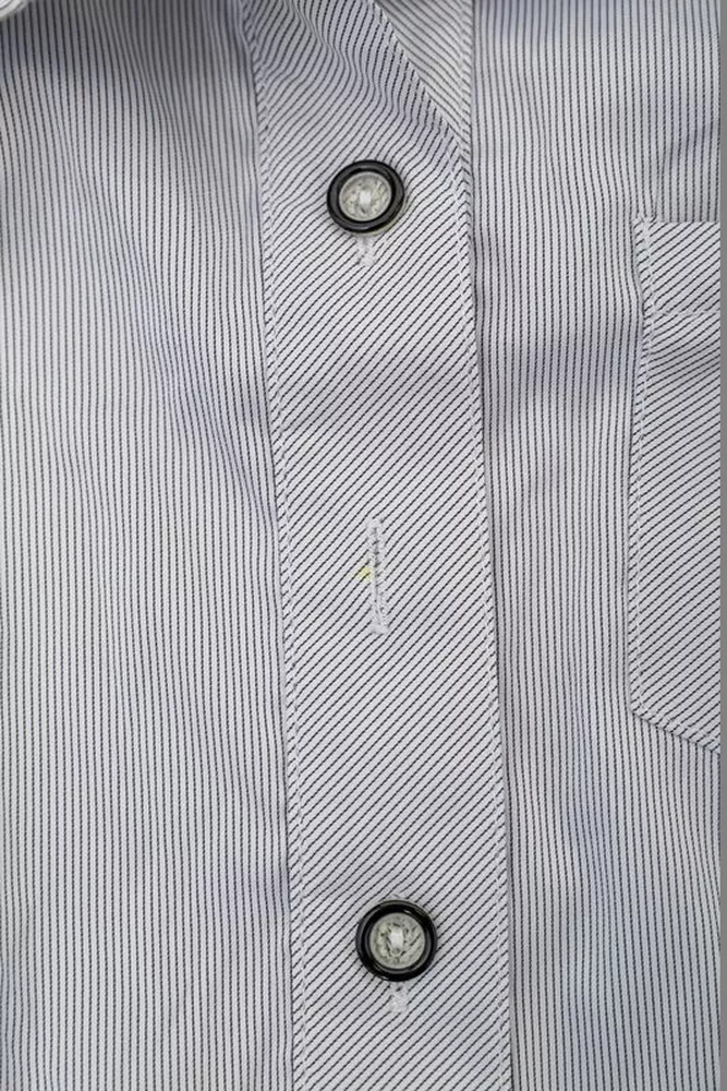 Купить Рубашка классическая в полоску  -уценка, цвет светло-серый, 230R644-U-108 оптом - Фото №6