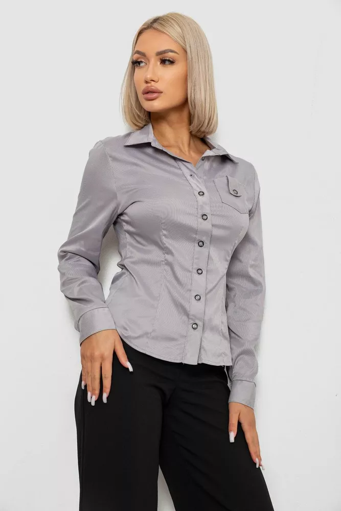 Купить Рубашка классическая в полоску  -уценка, цвет серый, 230R644-U-109 оптом - Фото №3
