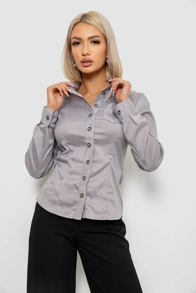Купить Рубашка классическая в полоску  -уценка, цвет серый, 230R644-U-109 оптом - Фото №1