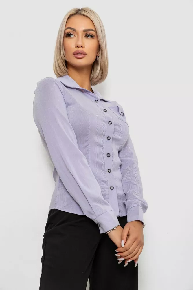 Купить Рубашка классическая в полоску  -уценка, цвет сиреневый, 230R644-U-105 - Фото №3