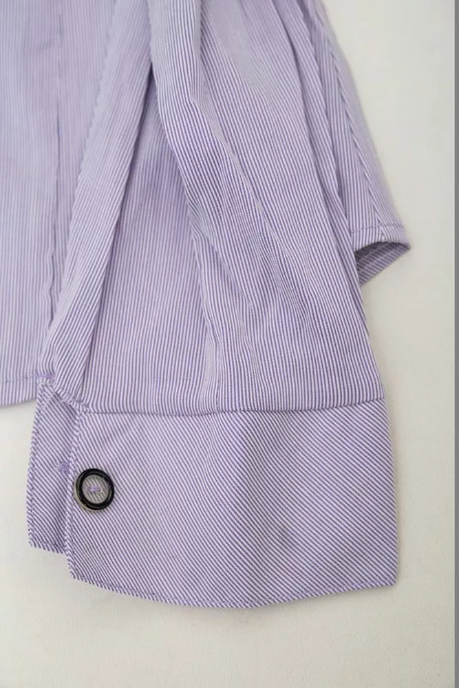 Купить Рубашка классическая в полоску  -уценка, цвет сиреневый, 230R644-U-106 - Фото №6