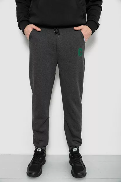 Спортивные штаны мужские на флисе, цвет грифельный, 129RA9995