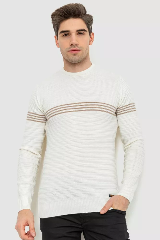 Купити Светр чоловічий  -уцінка, колір молочно-бежевий, 214R103-U - Фото №1