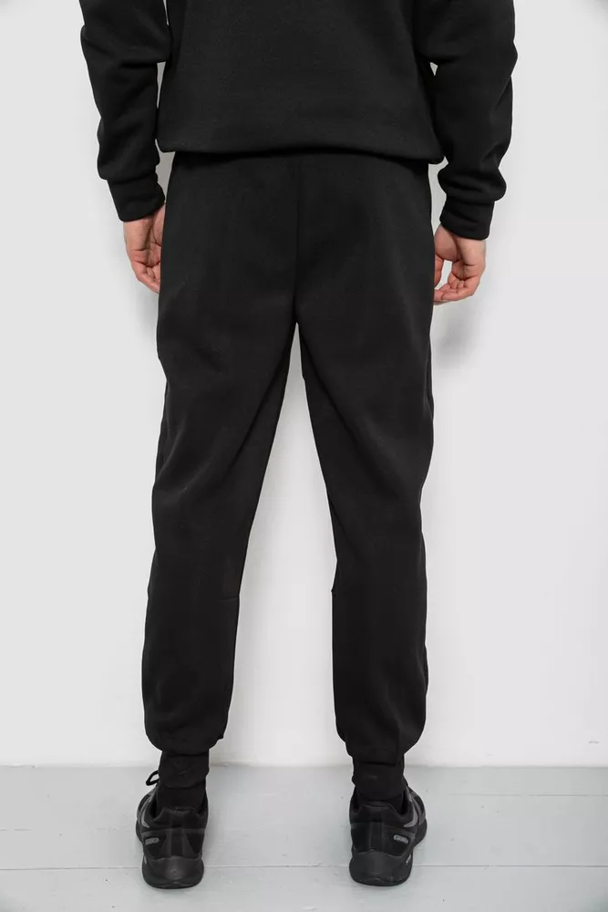 Купити Спортивні штани чоловічі на флісі, колір чорний, 129RA9995 - Фото №4