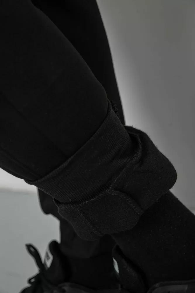 Купити Спортивні штани чоловічі на флісі, колір чорний, 129RA9995 - Фото №7