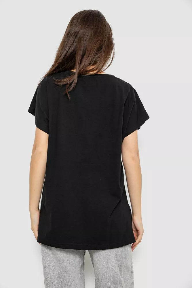 Купить Футболка женская с принтом, цвет черный, 244R3001 - Фото №4