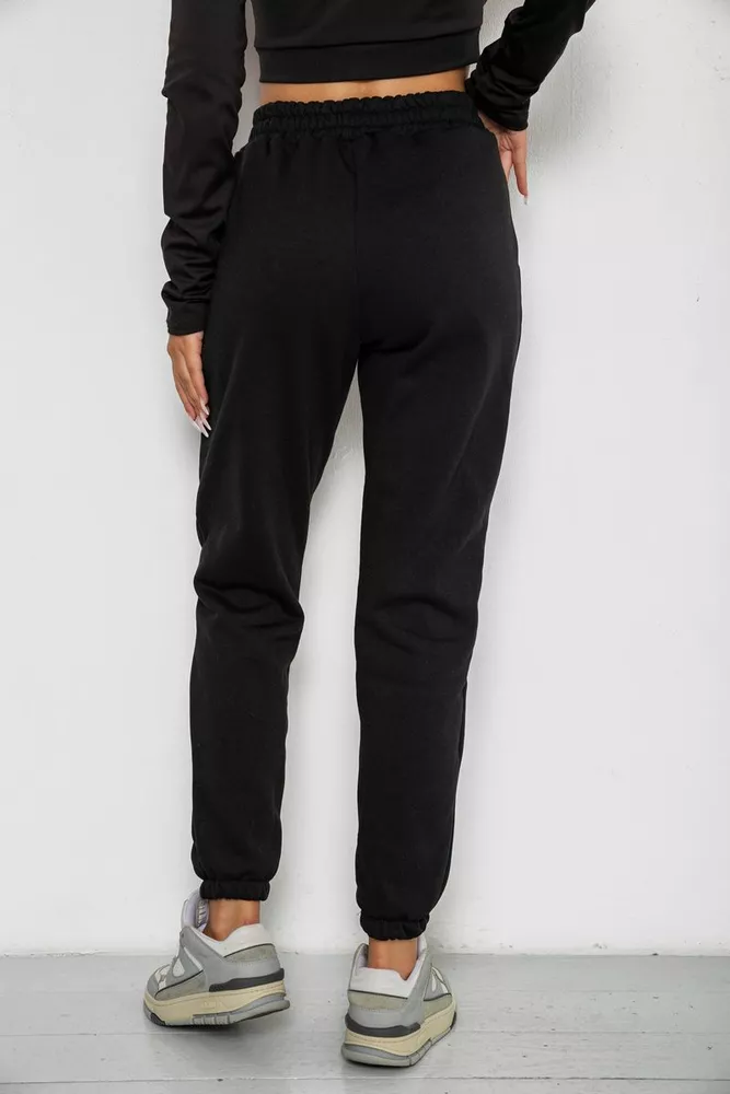 Купити Спортивні штани жіночі на флісі  -уцінка, колір чорний, 238R57828-U-20 - Фото №4