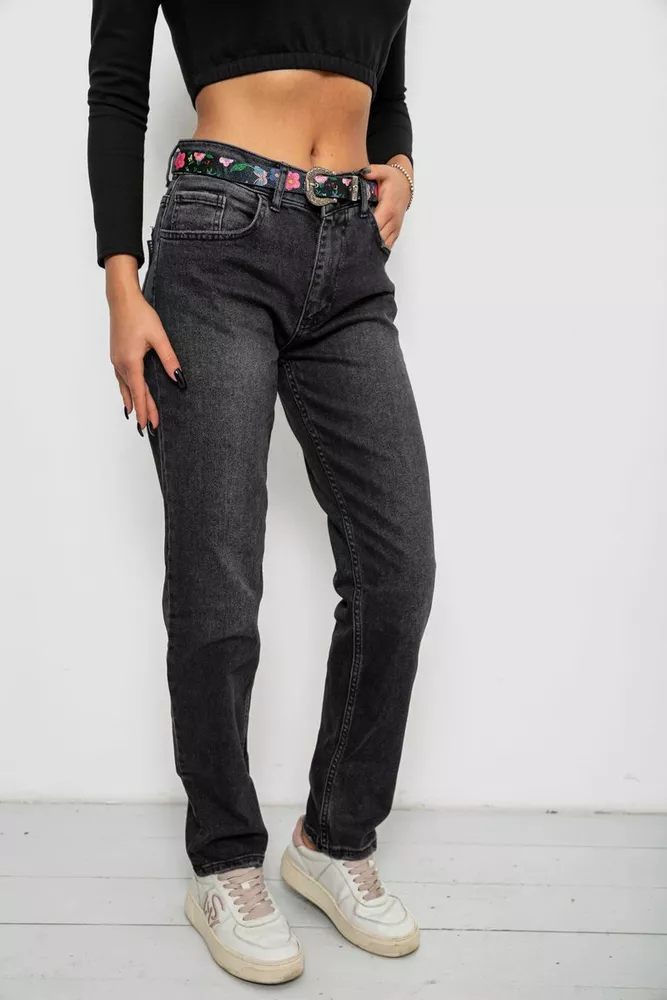 Купити Джинси жіночі Boyfriend, колір чорний, 244R1258 - Фото №3