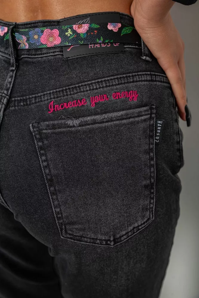 Купити Джинси жіночі Boyfriend, колір чорний, 244R1258 - Фото №5