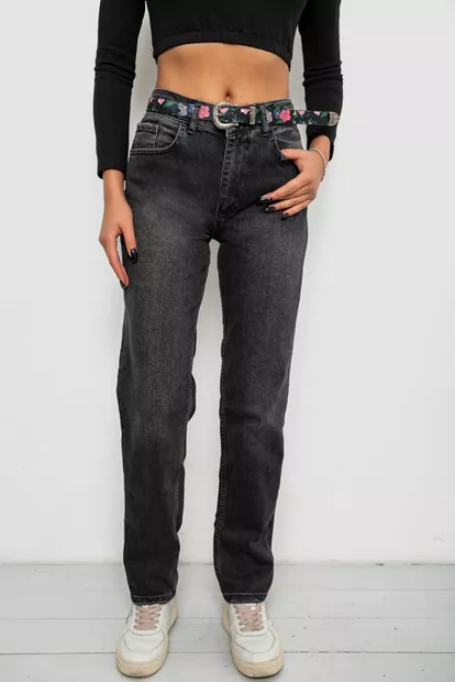 Джинси жіночі Boyfriend, колір чорний, 244R1258