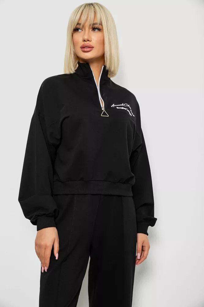 Купить Спортивный костюм женский с принтом, цвет черный, 244R1061AG - Фото №2