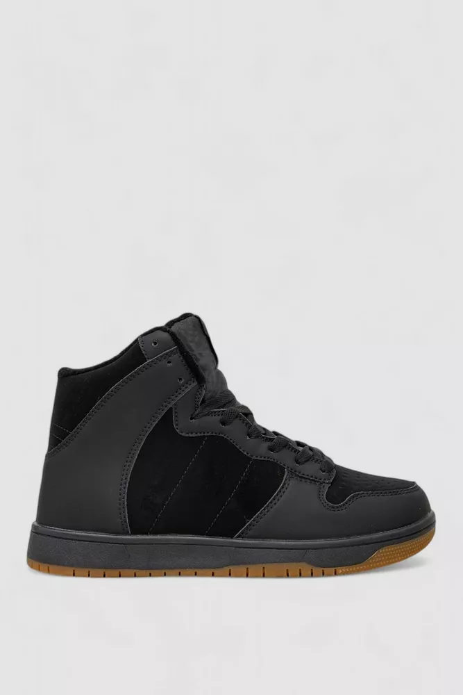 Купить Кроссовки мужские зимние на меху  -уценка, цвет черный, 248RH1050-4-U-2 - Фото №1