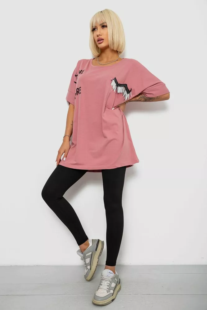 Купить Футболка женская с принтом, цвет пудровый, 244R2511 - Фото №2