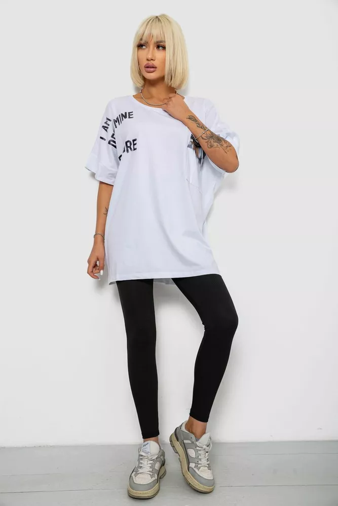 Купить Футболка женская с принтом, цвет белый, 244R2511 - Фото №2