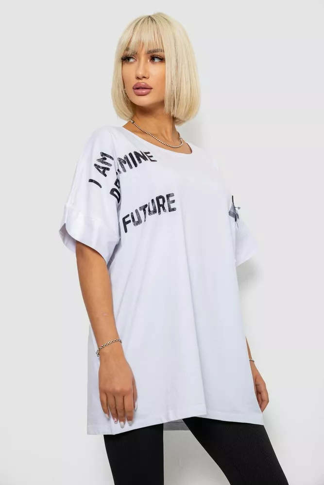 Купить Футболка женская с принтом, цвет белый, 244R2511 - Фото №3
