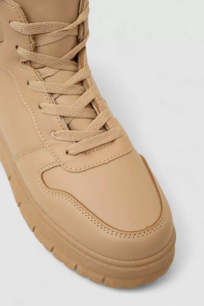 Купити Кросівки жіночі зимові на хутрі, колір темно-бежевий, 248RBL7 - Фото №2