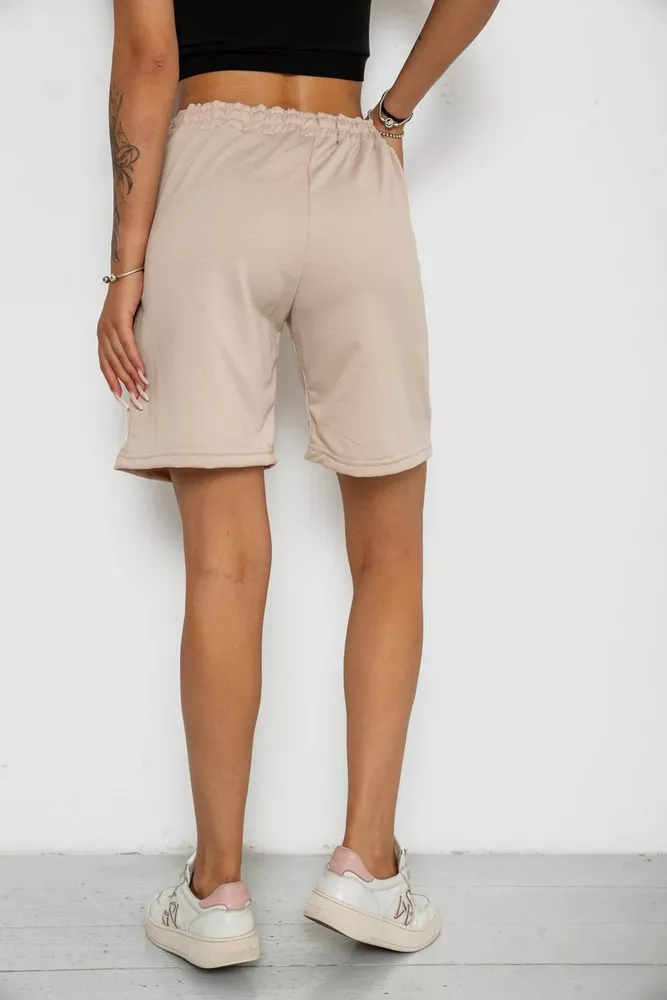 Купить Шорты женские однотонные, цвет Бежевый - Фото №4