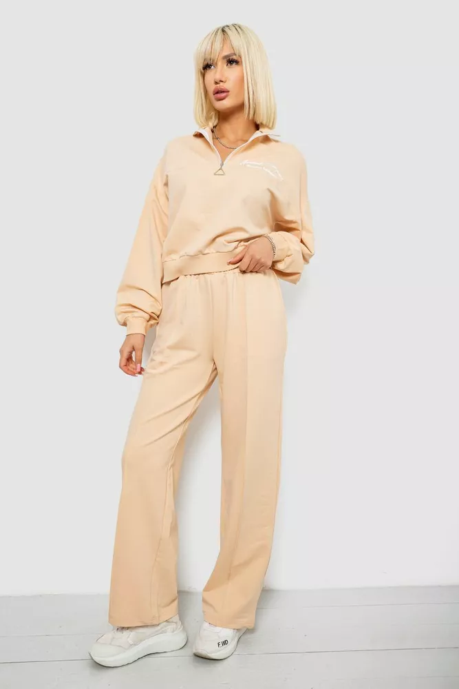 Купить Спортивный костюм женский с принтом, цвет бежевый, 244R1061AG - Фото №3
