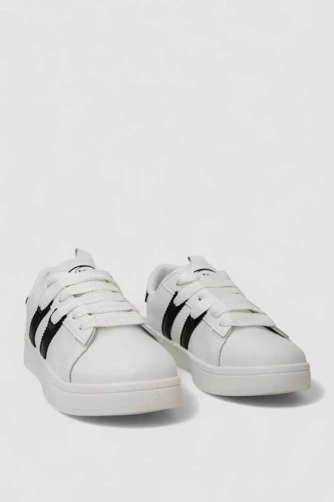 Купить Кроссовки женские кожа  -уценка, цвет бело-черный, 248RJH900-9-U - Фото №3