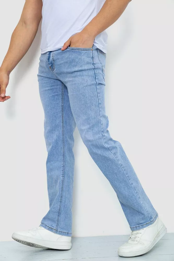 Купить Джинсы мужские однотонные  -уценка, цвет голубой, 244R6078-U - Фото №3
