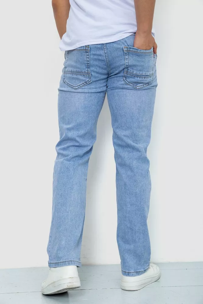 Купить Джинсы мужские однотонные  -уценка, цвет голубой, 244R6078-U - Фото №4