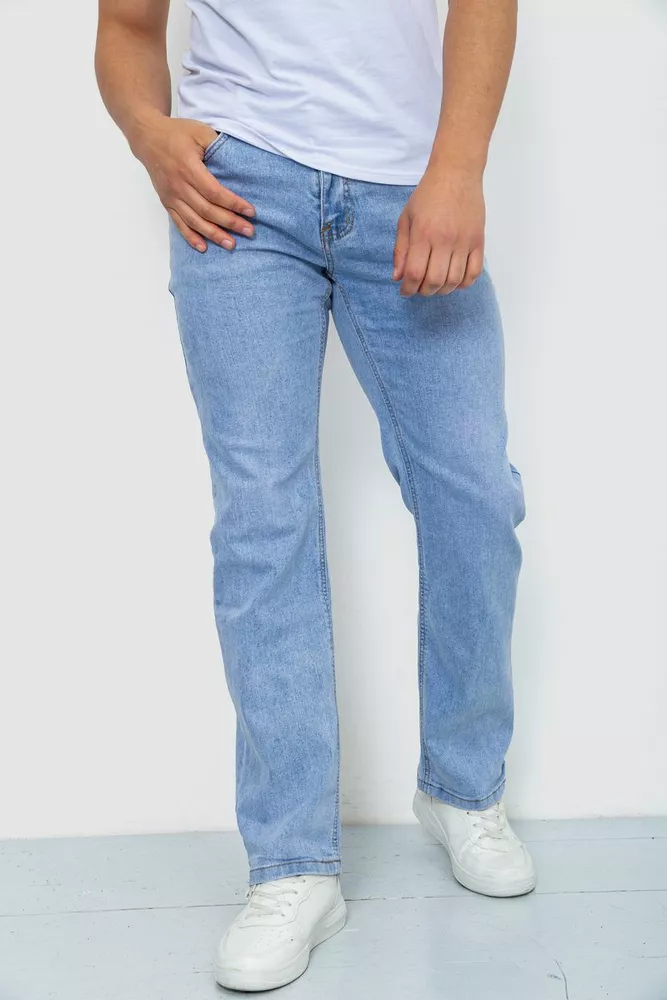 Купить Джинсы мужские однотонные  -уценка, цвет голубой, 244R6078-U - Фото №1