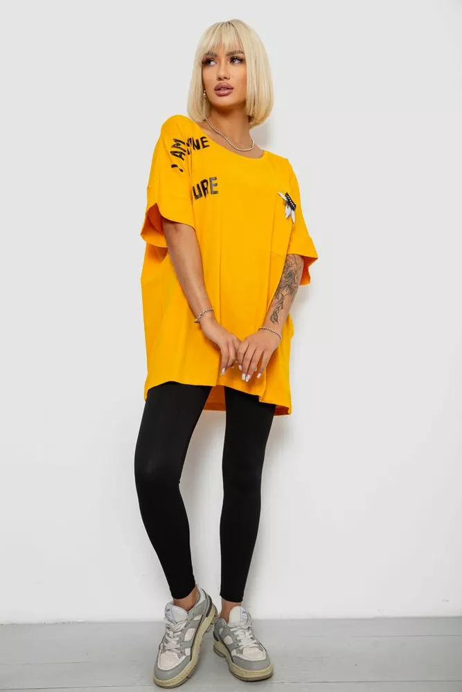 Купити Футболка жіноча з принтом, колір жовтий, 244R2511 - Фото №2