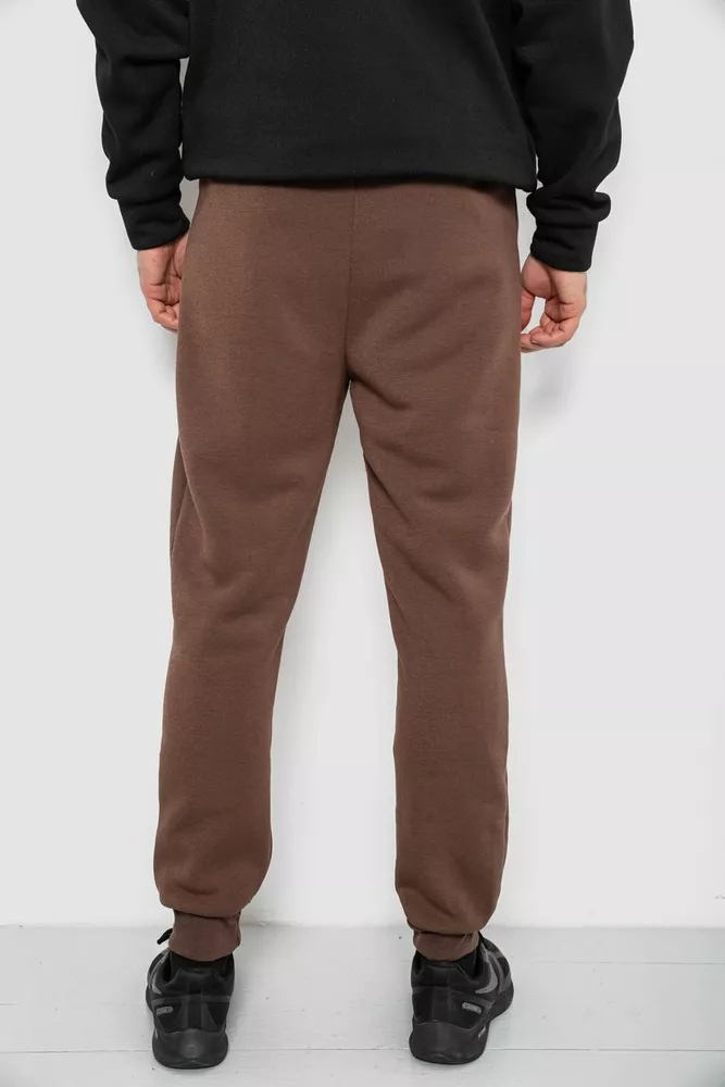 Купить Спортивные штаны мужские на флисе, цвет коричневый, 129RA9995 - Фото №4
