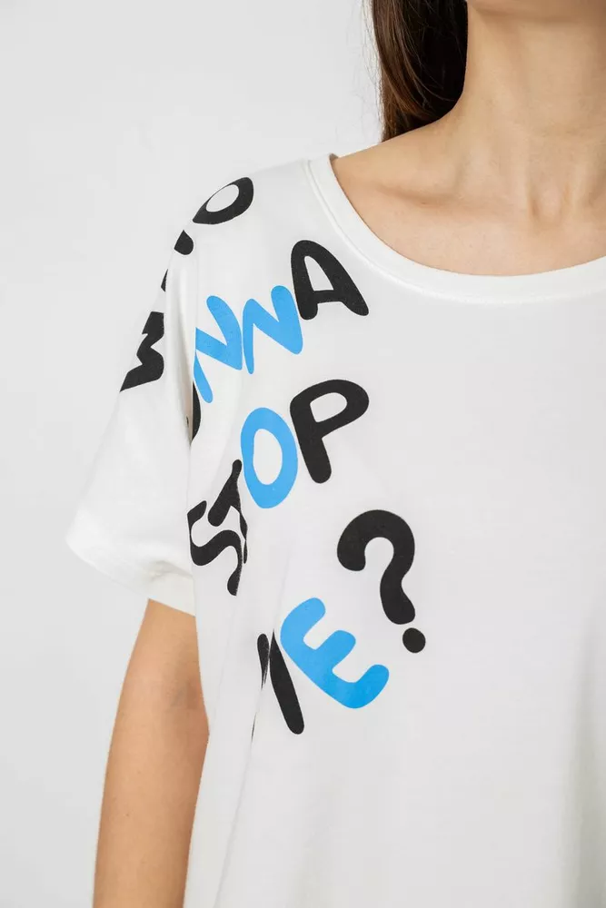 Купить Футболка женская с принтом, цвет молочный, 244R3001 - Фото №5