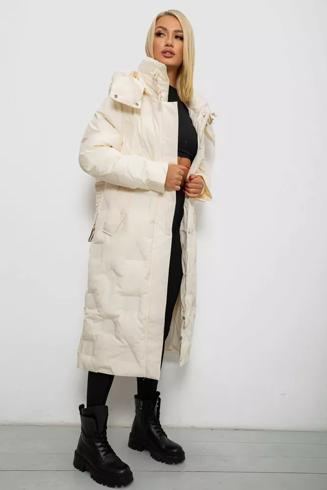 Купить Куртка женская зимняя  -уценка, цвет молочный, 244R5609-U-1 - Фото №3