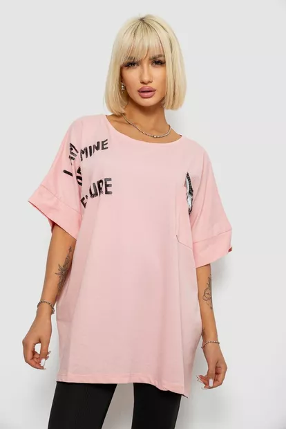 Футболка женская с принтом, цвет розовый, 244R2511