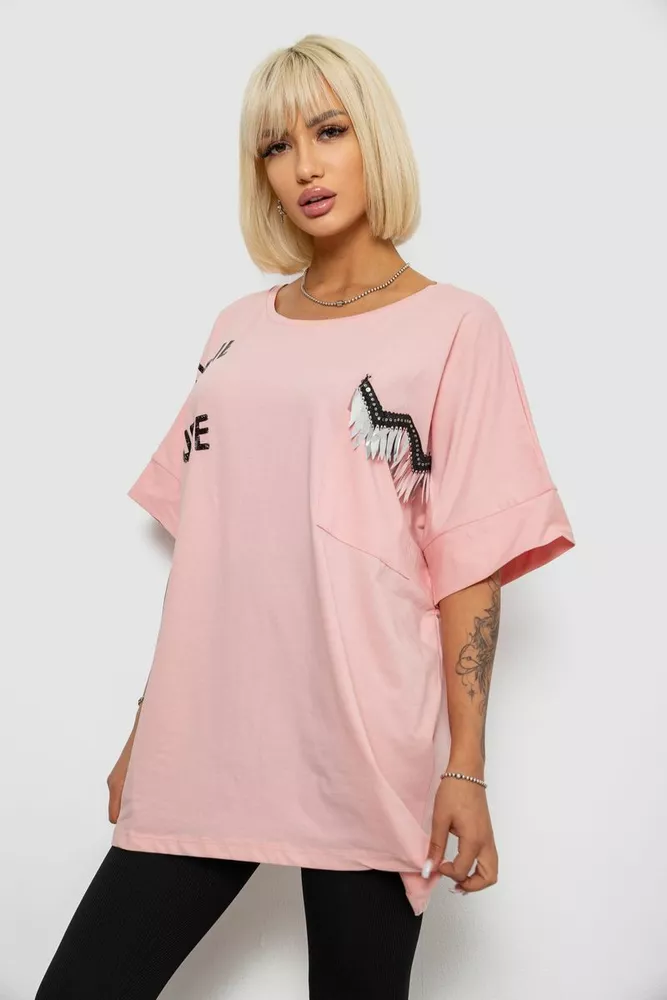 Купить Футболка женская с принтом, цвет розовый, 244R2511 - Фото №3