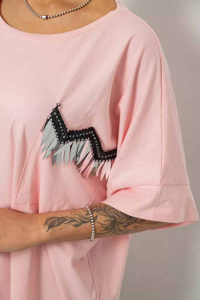 Купить Футболка женская с принтом, цвет розовый, 244R2511 - Фото №5