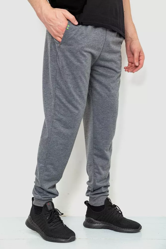 Купить Спорт штаны мужские двухнитка  -уценка, цвет серый, 244R41298-U - Фото №3