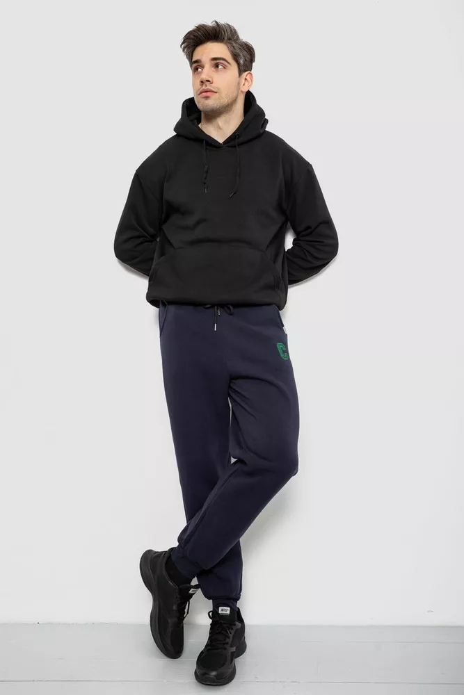 Купити Спортивні штани чоловічі на флісі, колір синій, 129RA9995 - Фото №2