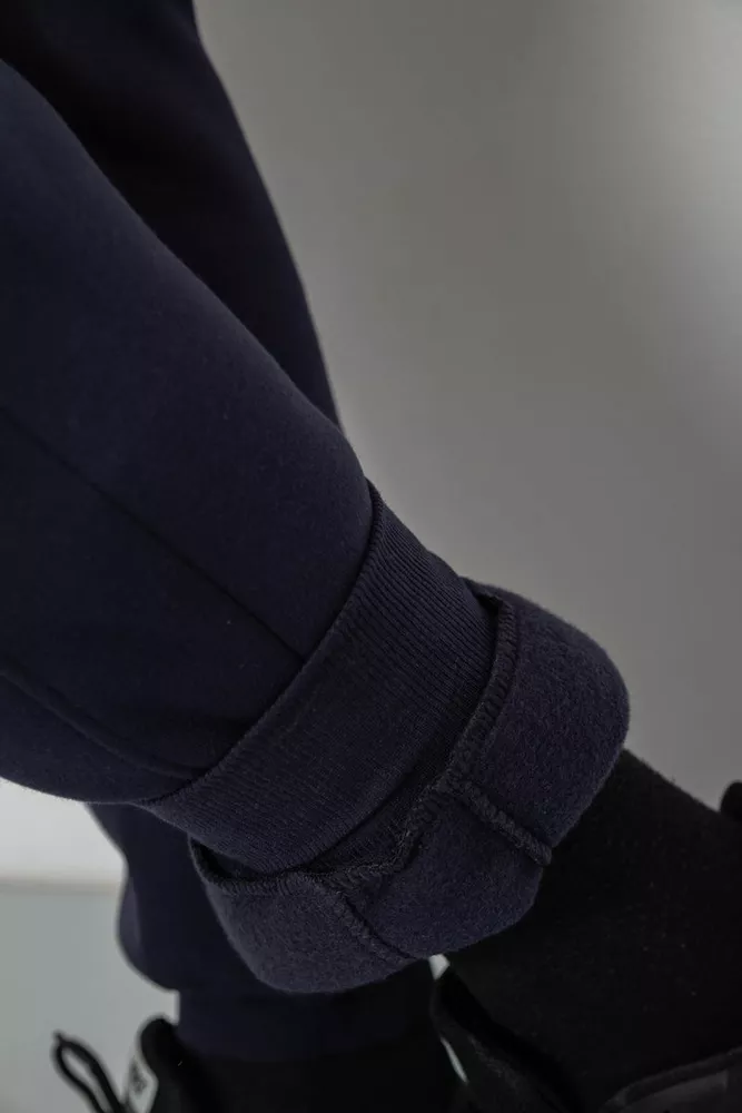 Купити Спортивні штани чоловічі на флісі, колір синій, 129RA9995 - Фото №7