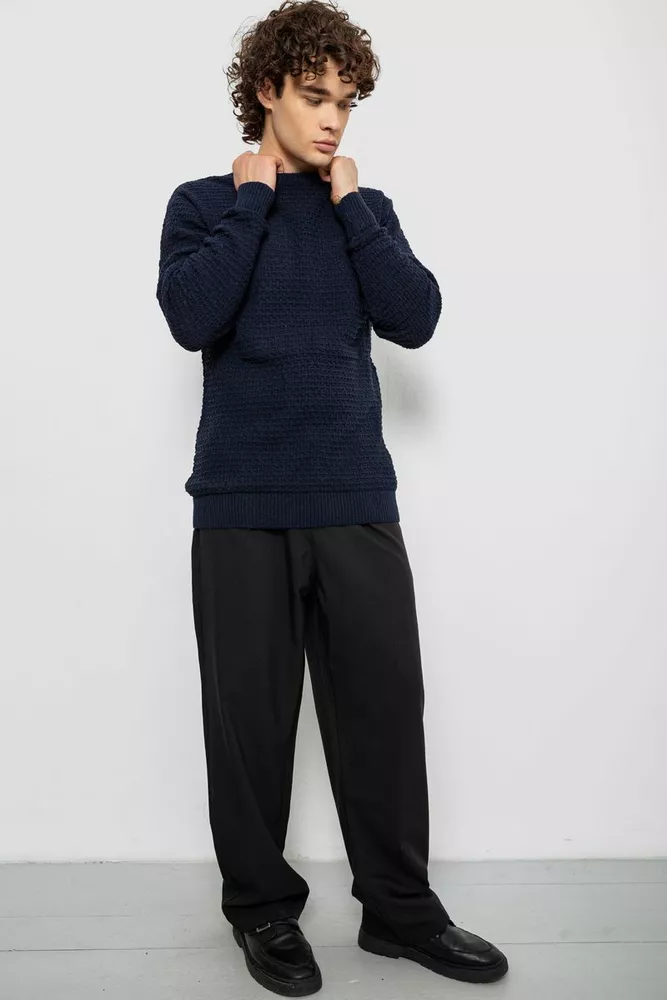 Купить Свитер мужской однотонный, цвет темно-синий, 161R1040 - Фото №2