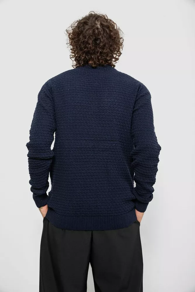 Купить Свитер мужской однотонный, цвет темно-синий, 161R1040 - Фото №4