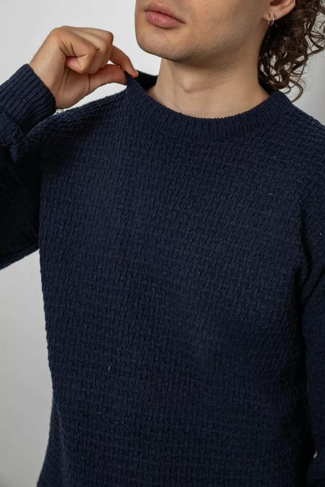 Купить Свитер мужской однотонный, цвет темно-синий, 161R1040 - Фото №5