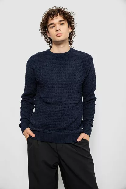 Светр чоловічий однотонний, колір темно-синій, 161R1040