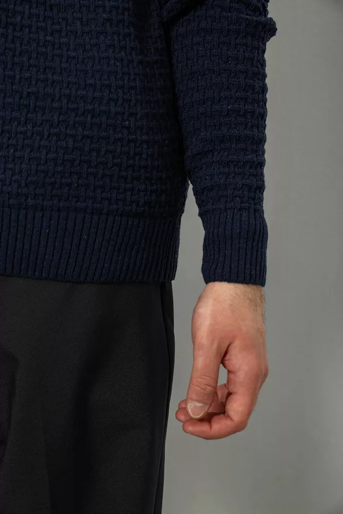 Купить Свитер мужской однотонный, цвет темно-синий, 161R1040 - Фото №6
