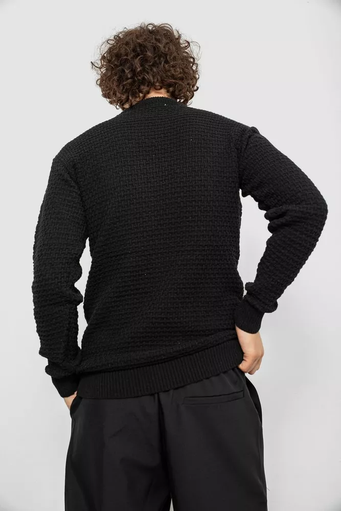 Купить Свитер мужской однотонный, цвет черный, 161R1040 - Фото №4